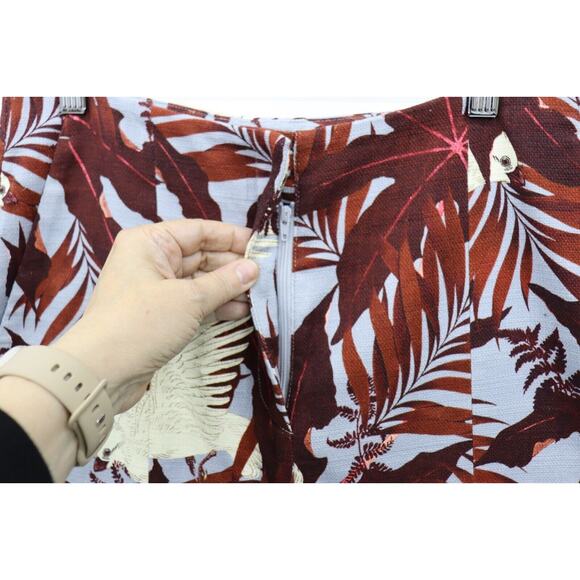 Erdem Cotton Ankle Pants Sparrow Boho Print Size 6 - Picture 4 of 11